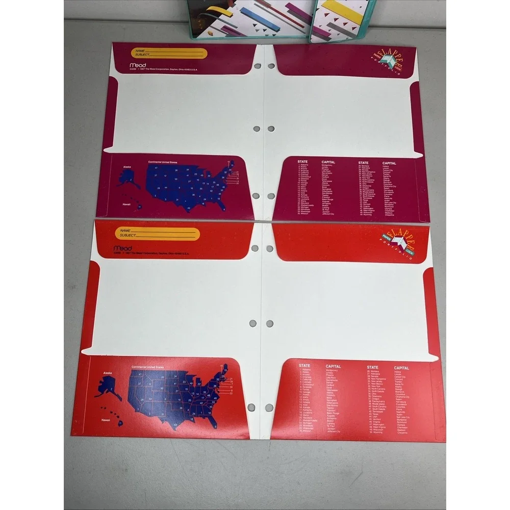 Vintage 1989 MEAD Flapper Binder TRAPPER KEEPER Retro 3 Ring Notebook W- Inserts